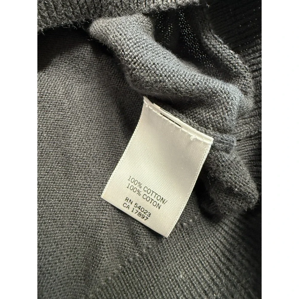 Banana Republic Sweater Vest Mens Large Black Striped Cotton V Neck